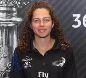 Person wearing Team New Zealand sailing uniform