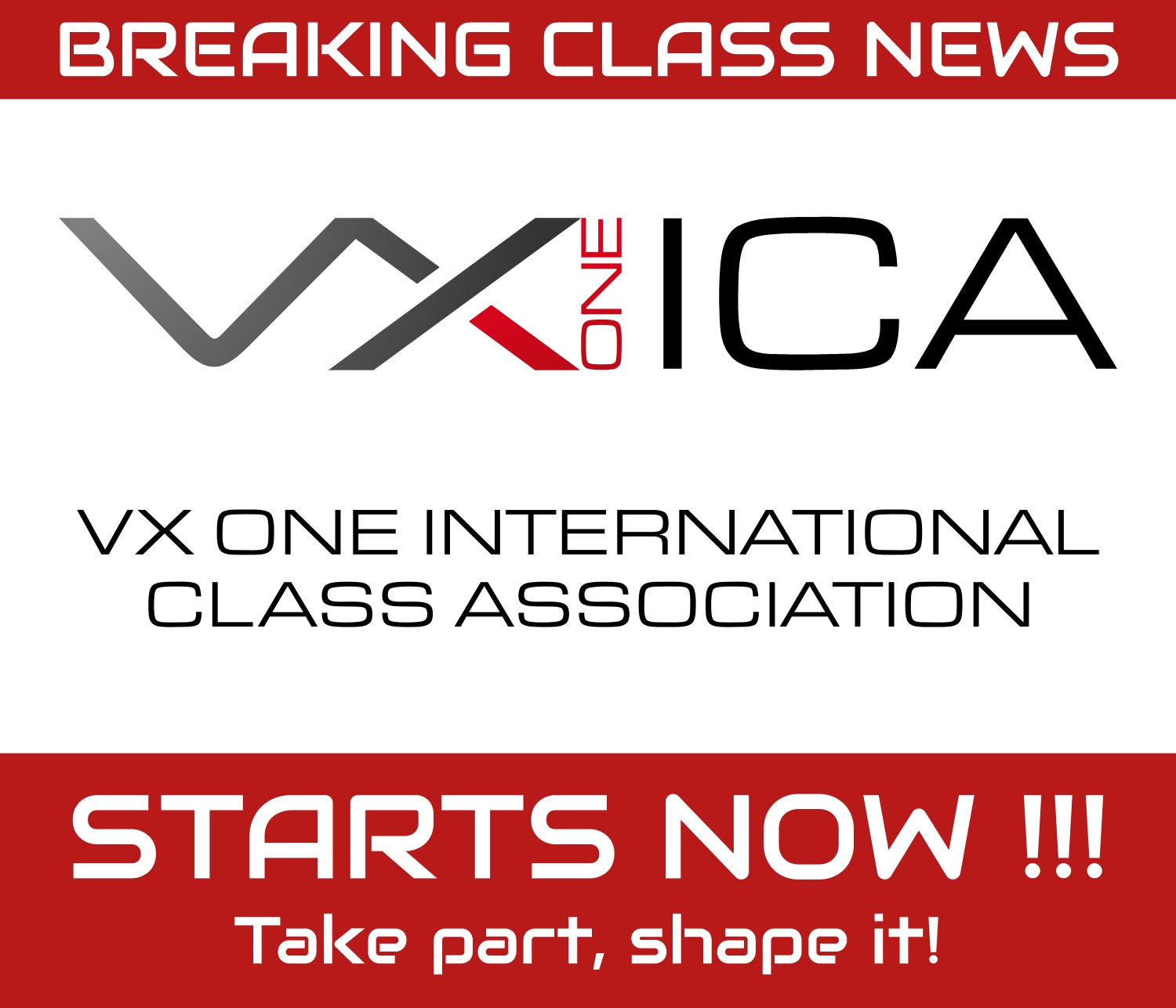 VX One International Class Association announcement banner